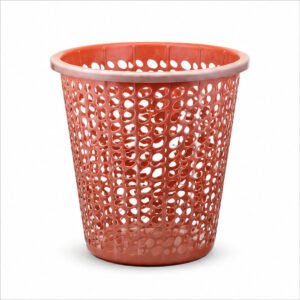 Orange Perforated Plastic Waste Basket