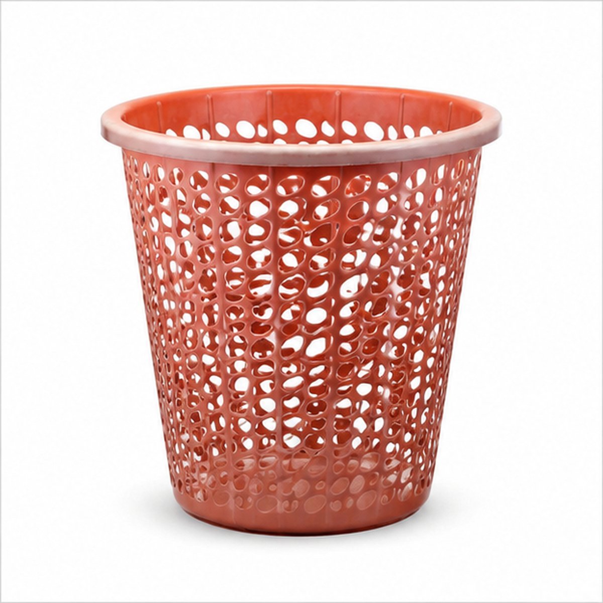 Orange Perforated Plastic Waste Basket