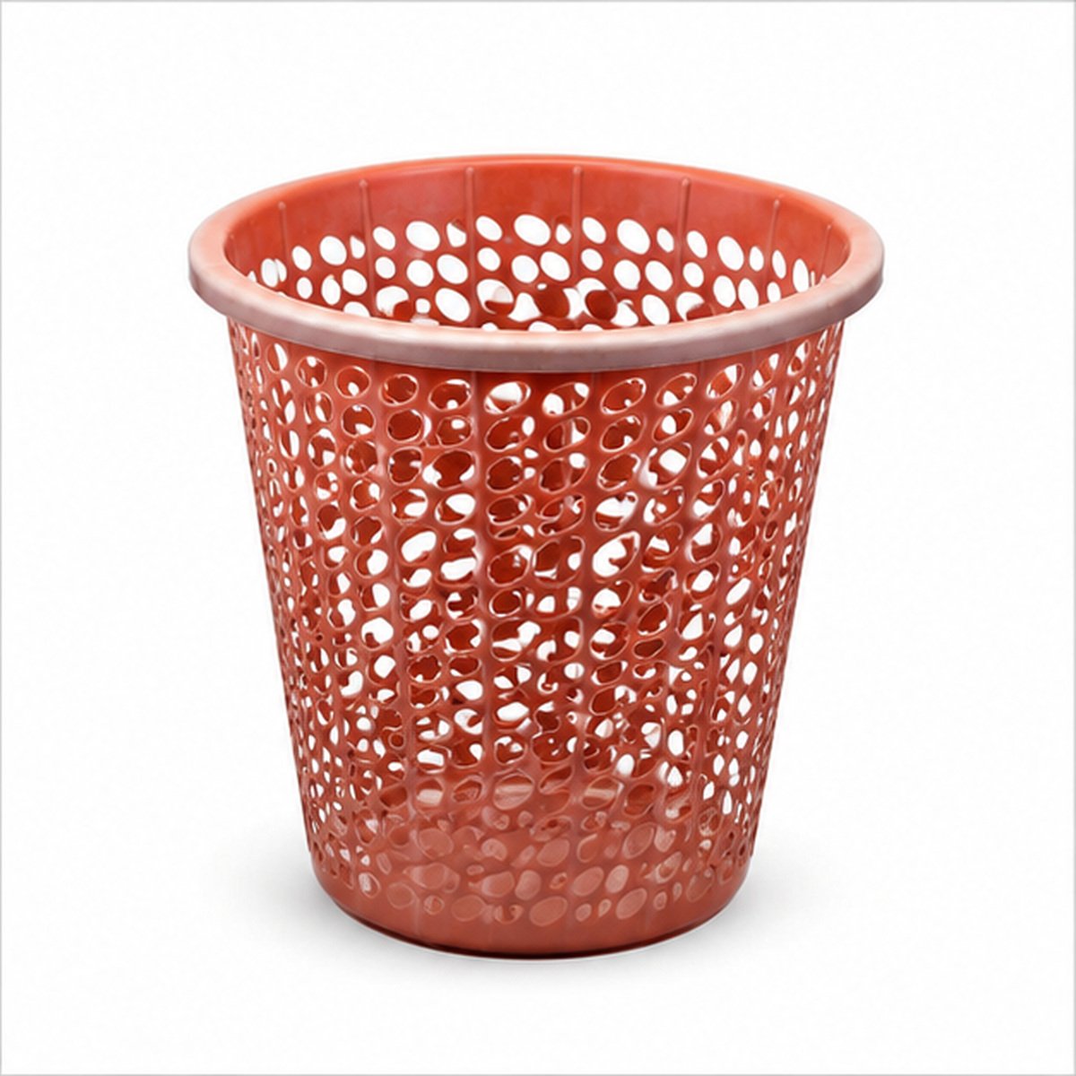 Orange Perforated Plastic Waste Basket - Image 2