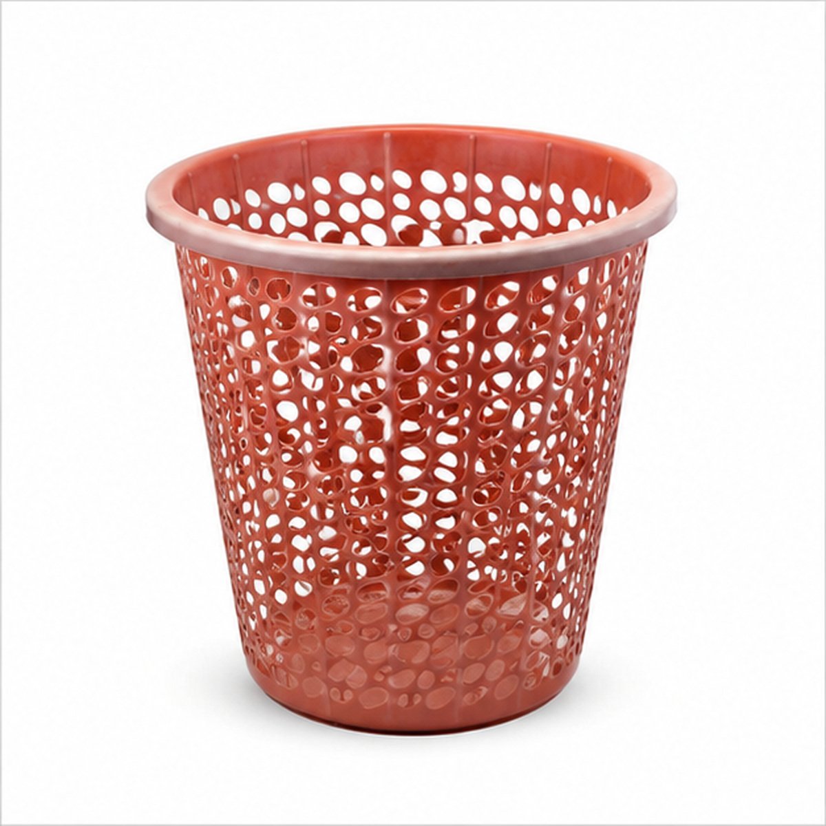 Orange Perforated Plastic Waste Basket - Image 3