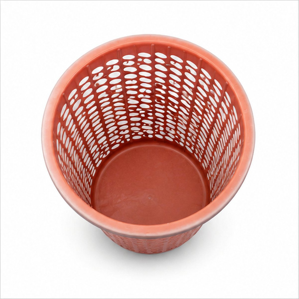 Orange Perforated Plastic Waste Basket - Image 4