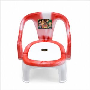 Red Plastic Kids Armchair with Printed Back