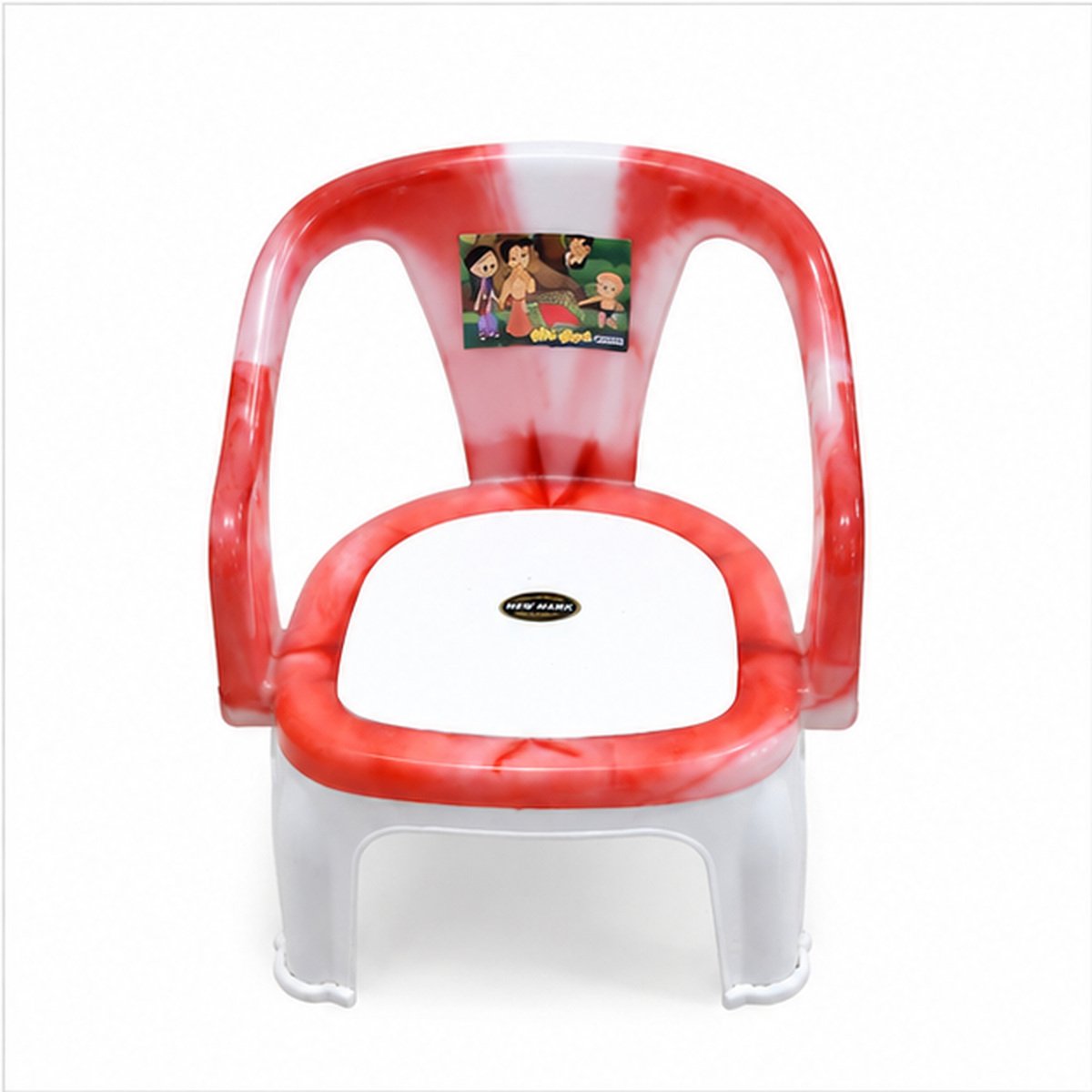 Red Plastic Kids Armchair with Printed Back