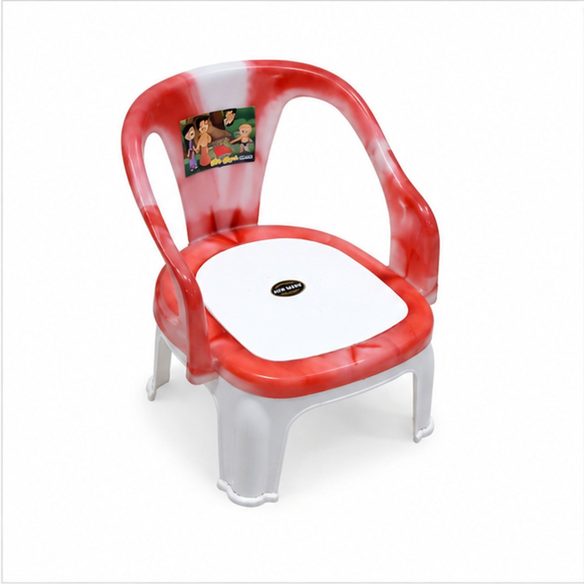 Red Plastic Kids Armchair with Printed Back - Image 3