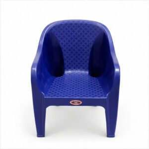 Blue Woven Pattern Plastic Armchair