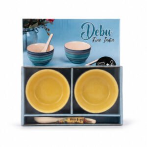 Yellow Bowl and Spoon Set of 2