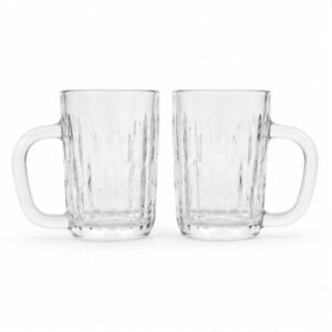 Clear Glass Beer Mug Set of 2