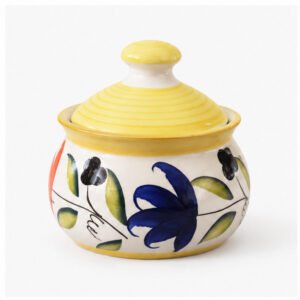Yellow Floral Ceramic Storage Jar