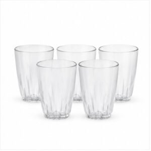 Faceted Glass Tumbler Set of 5