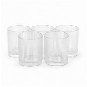 Ribbed Glass Tumbler Set of 5