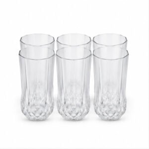 Tall Diamond-Base Glass Set of 6