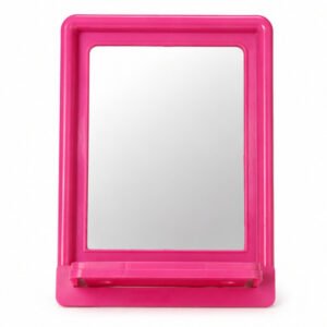 Rectangular Table Mirror with Stand - Pink