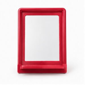 Rectangular Table Mirror with Stand - Red