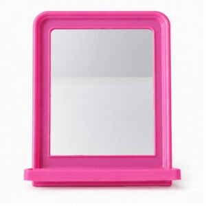 Wide Rectangular Table Mirror with Stand - Pink