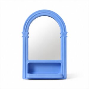 Arched Wall Mirror with Shelf - Blue