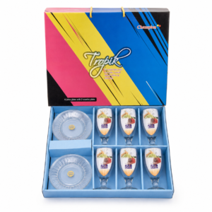 Tropik 8-Piece Juice Glass & Snack Plate Set