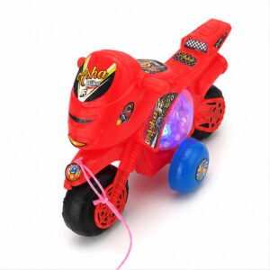 Red Wheeled Motorcycle Pull Toy