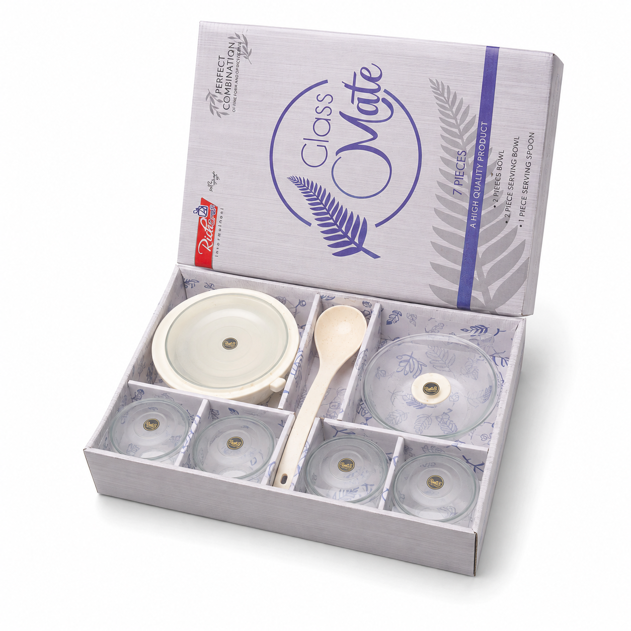 Glass Mate 7-Piece Serving Bowl Set with Spoon - Image 4