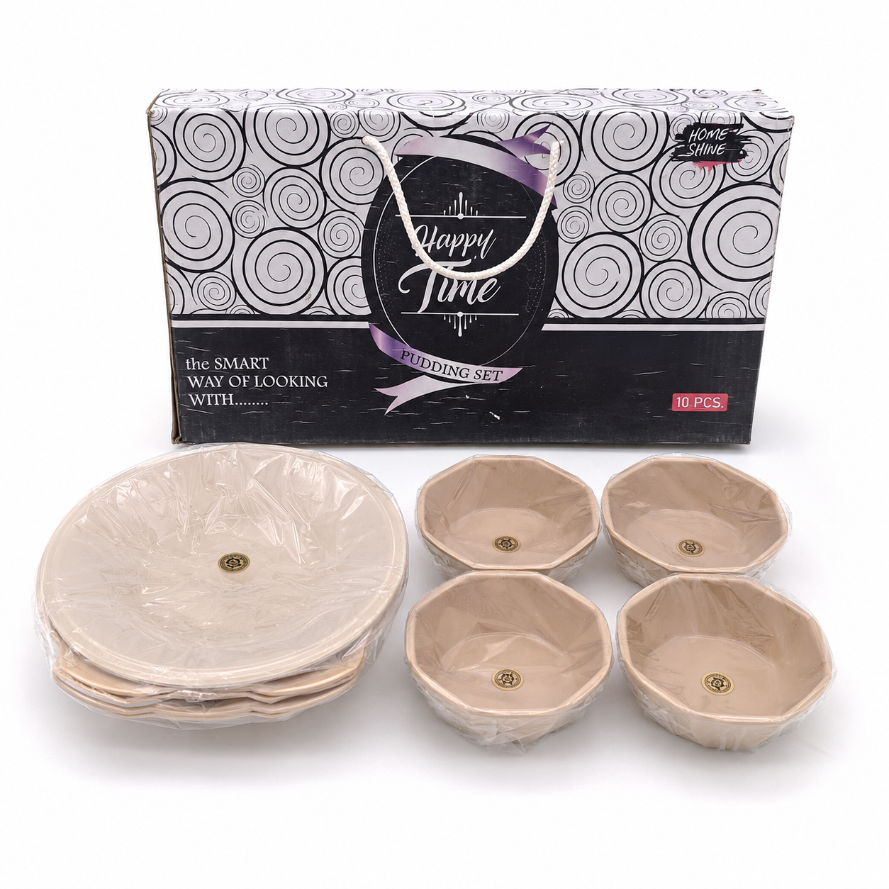 Happy Time 10-Piece Pudding & Dessert Set - Beige