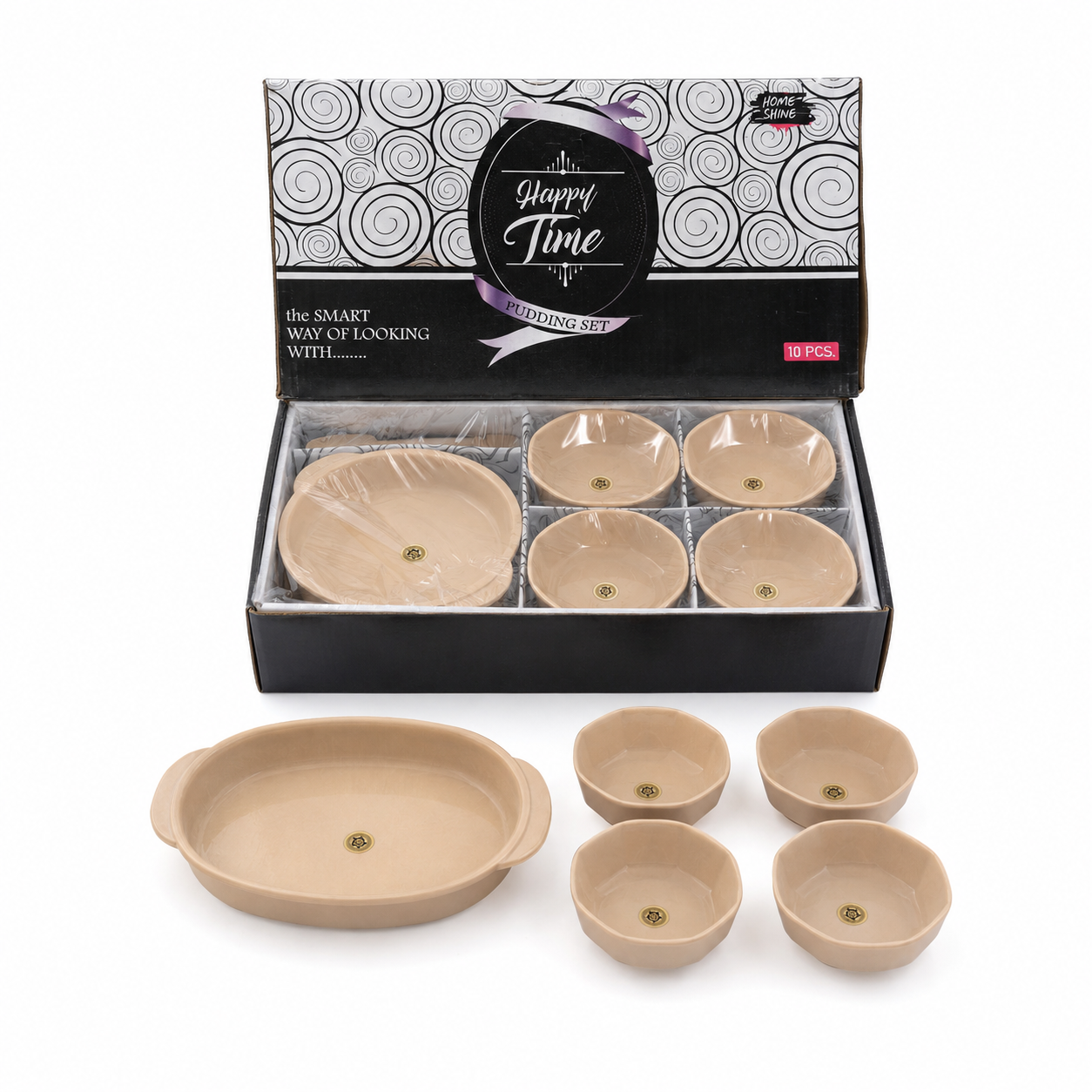 Happy Time 10-Piece Pudding & Dessert Set - Beige - Image 2
