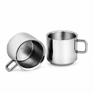 Rishabh Gold Pack of 2 Steel Rishabh Stainless Steel Tea Cups - 2 pcs