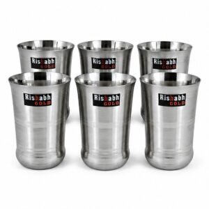 Rishabh Gold (Pack of 6) Glass 6pc Fancy Glass Set Water/Juice Glass