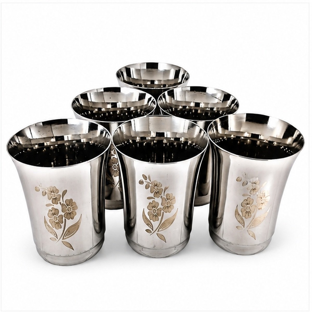 Rishabh Gold Lemon Set 8Pc Lz Jug Glass Tray Set - Image 2