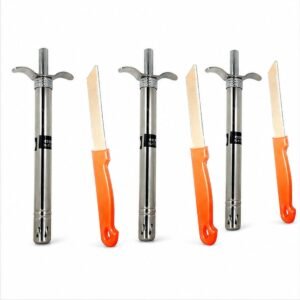 Rishabh Gold Stainless Steel Gas Stove Lighter With Knife ( Pack of 3 Lighter and knife) Kitchen Tool Set
