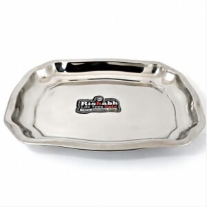 Rishabh Gold Serving Tray / Fruit Tray / Deep Tray (Small (31 x 23 x 3 cm) ( wt 340 gm)) Tray