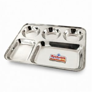 Rishabh Gold Lunch/Dinner Plate / Bhojan Thali 5 in 1 Compartments (Pack of 1) Dinner Plate
