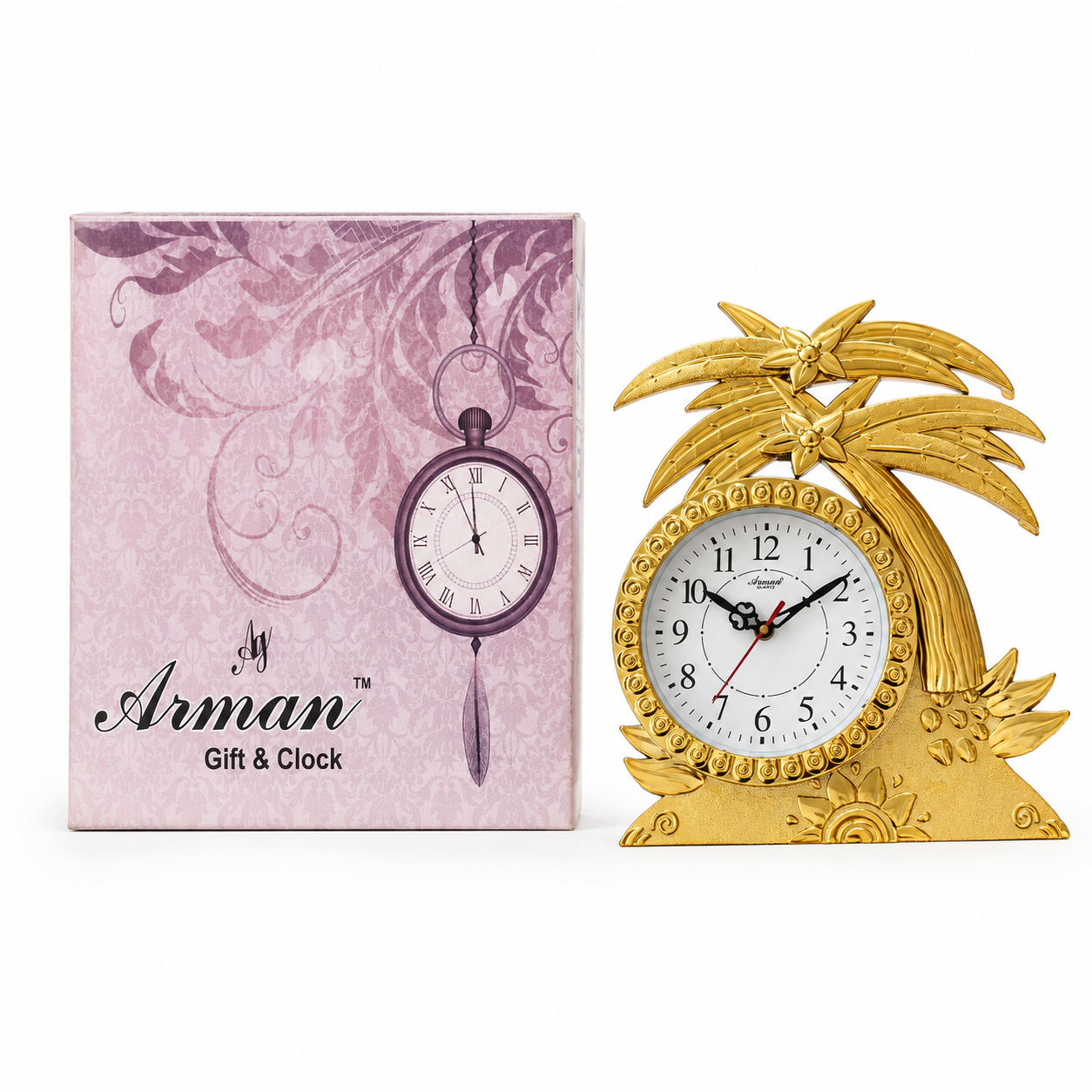 Arman Golden Floral Tree Decorative Wall Clock - Image 2