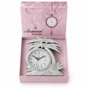 Arman Silver Floral Tree Decorative Wall Clock