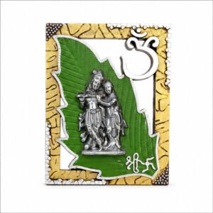 Green Radha Krishna Vertical Decorative Frame