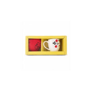 Decorative Mug Gift Set with Red Accent