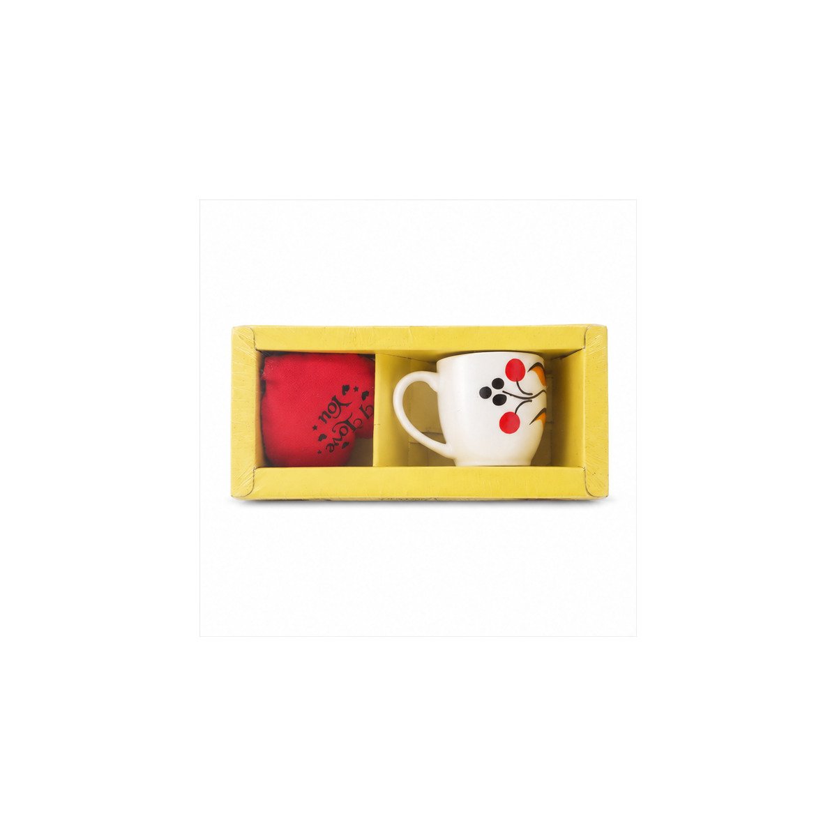 Decorative Mug Gift Set with Red Accent