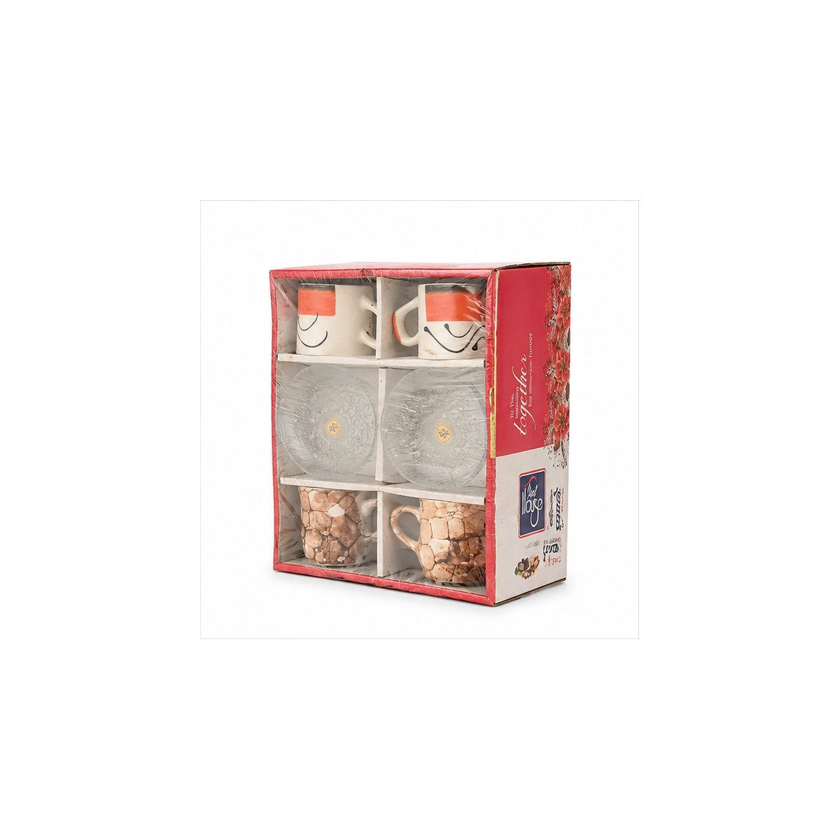 6 Pcs Cup Set with Plates - Image 2