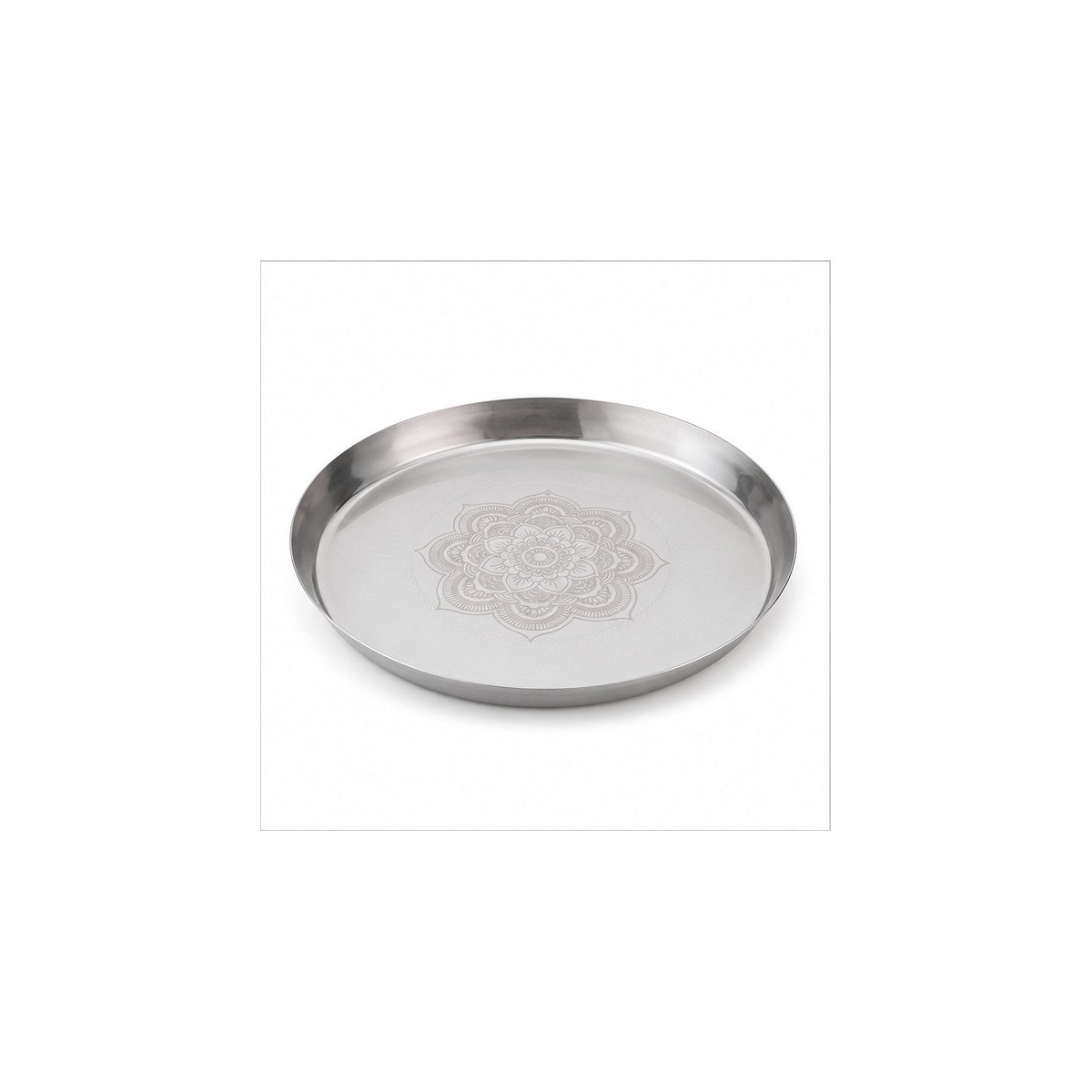 Round Stainless Steel Serving Tray - Image 2