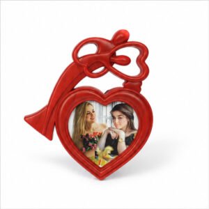 Red Bow Heart-Shaped Love Photo Frame
