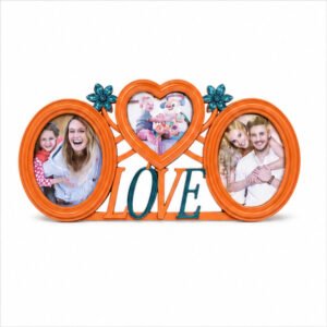 Orange LOVE Triple-Photo Family Frame - Style 2