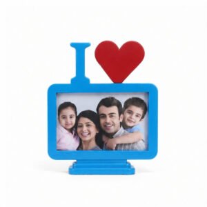Blue I Love Family Desktop Photo Frame