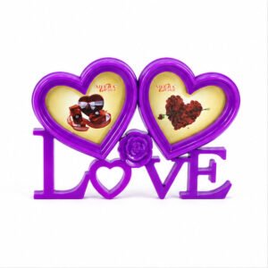 Purple Double-Heart LOVE Photo Frame
