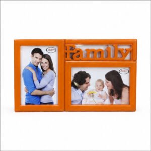 Orange Family Double Photo Frame