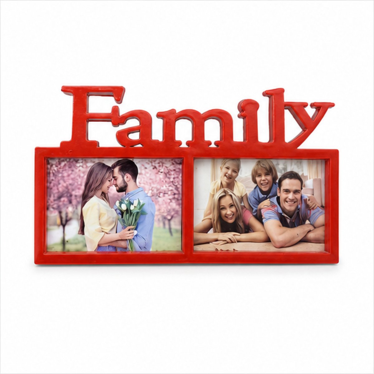 Red Family Double Photo Frame