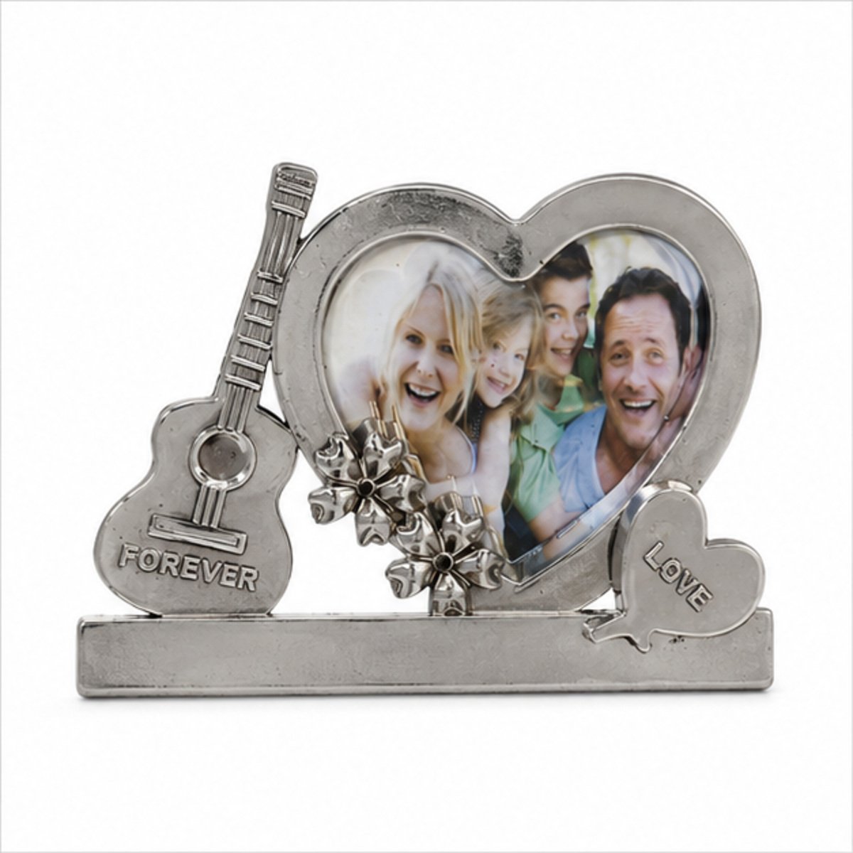 Purple & Silver Folding Double Photo Frame