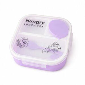 ViyoKart Hungry Purple Compartment Lunch Box with Spoon