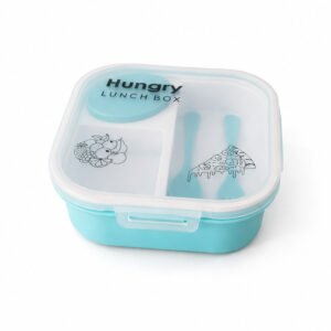 ViyoKart Hungry Aqua Compartment Lunch Box with Spoon