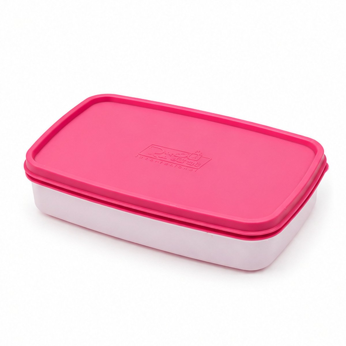 ViyoKart Pink & White Rectangle Lunch Box with Cutlery