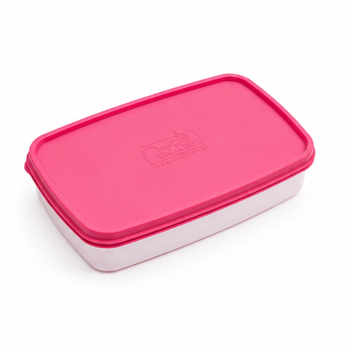 ViyoKart Pink & White Rectangle Lunch Box with Cutlery - Image 3